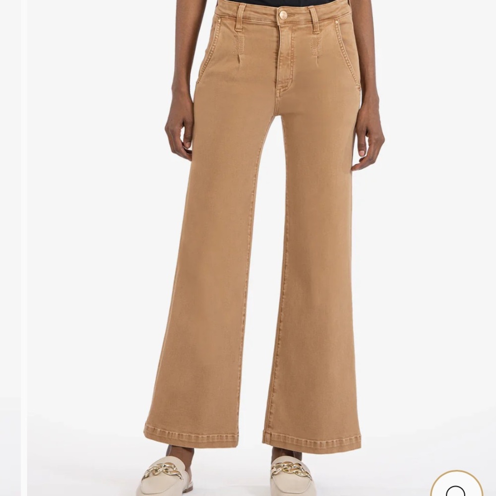 Kut from the Kloth Camel Wide-Leg Flare Jeans